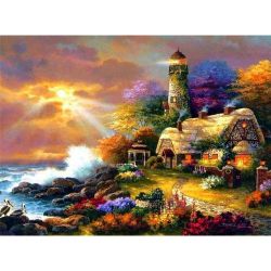   Gymntszemes kirak  'Felhs naplemente' kr alak gymntszemekkel 30x40 cm